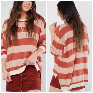 Free People Surfin On Your Stripes Relaxed Tee